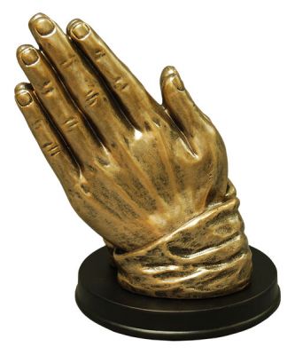 Bronzed Praying Hands Figurine