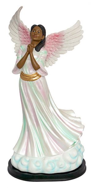 15" Praying Angel Figurine Heavenly Visions:African American Figurine 63014 