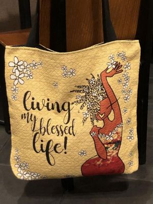 Living My Blessed Life Afrocentric Woven Tote Bag #2