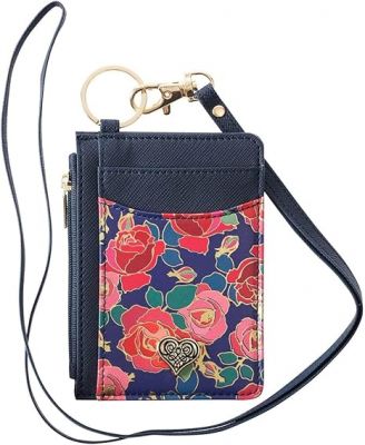 Heart and Roses Faux Leather ID Card Holder