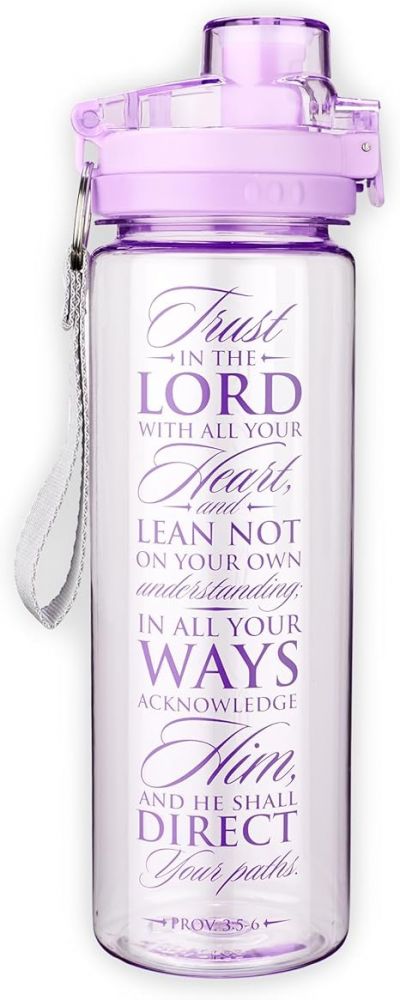 Trust in the Lord Purple Proverbs 3 5 6 Plastic Water Bottle