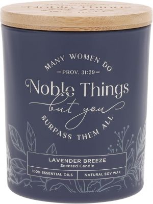 Noble Things Lavender Breeze Candle in a Glass Jar Proverbs 31 29