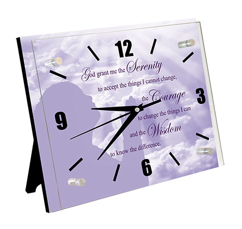 Serenity Prayer Inspirational Desktop Clock