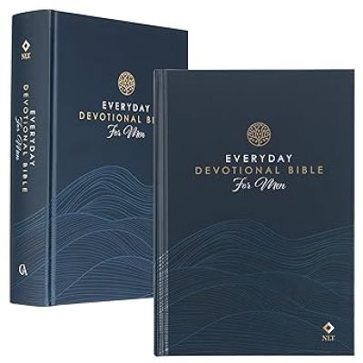 Navy Wave Hardcover NLT Everyday Devotional Bible for Men
