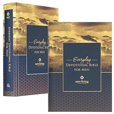 Gold and Navy Mountain View Hardcover NLT Everyday Devotional Bible for Men