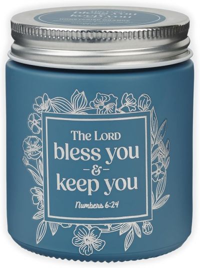 Bless You and Keep You Honeycrisp Orange Scented Candle in a Glass Jar  Numbers 6 24
