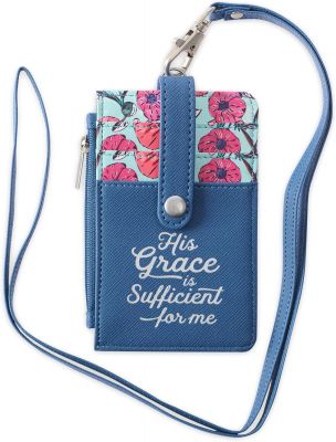 His Grace is Sufficient Faux Leather ID Card Holder
