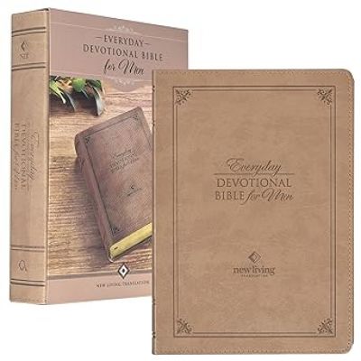 Tan Faux Leather NLT Everyday Devotional Bible for Men
