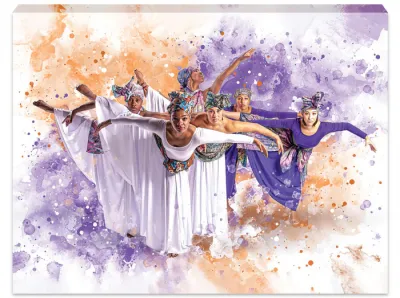 Praise His Holy Name Watercolor Stretched  Large Canvas Black Art