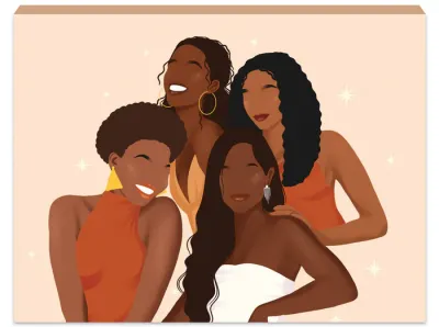 Sisterhood Stretched Canvas Large Canvas Black Art