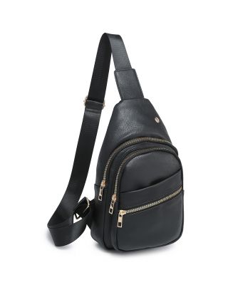 Black Leather Sling Bag