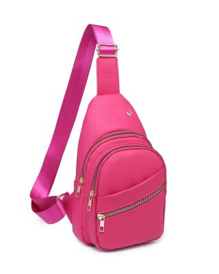 Dark Fuchsia Leather Sling Bag