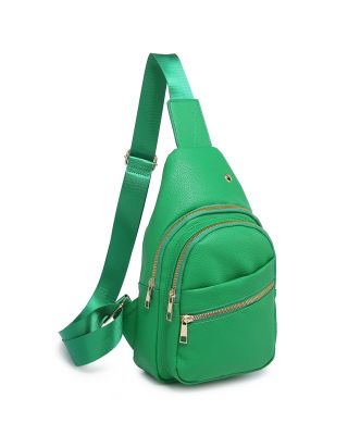 Green Leather Sling Bag