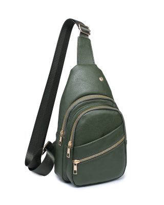 Olive Leather Sling Bag