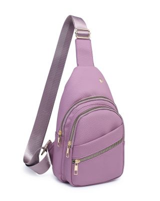 Purple Leather Sling Bag