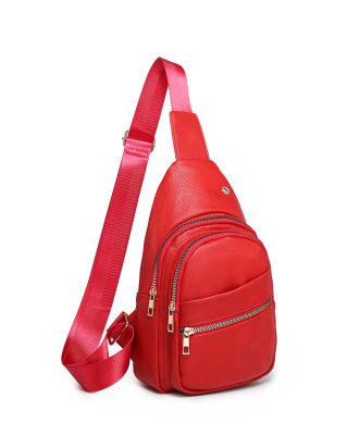 Red Leather Sling Bag