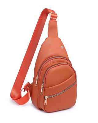 Orange Leather Sling Bag