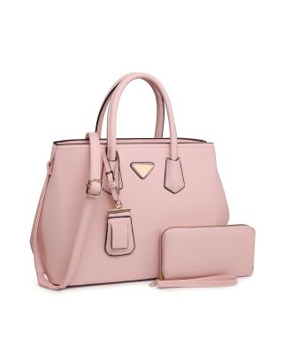 Blush Metal Accent Handbag