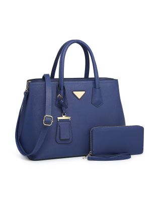 Royal Blue Metal Accent Handbag