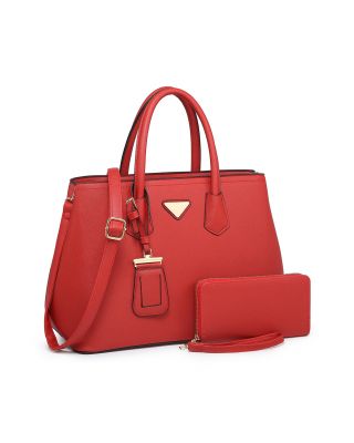 Red Metal Accent Handbag