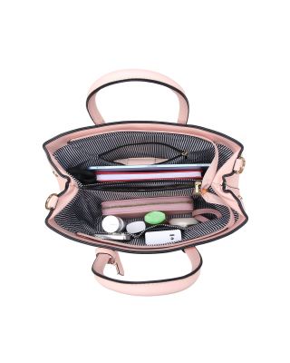 Dark Fuchsia Metal Accent Handbag #3