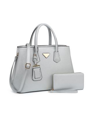 Silver Metal Accent Handbag