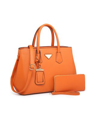 Orange Metal Accent Handbag