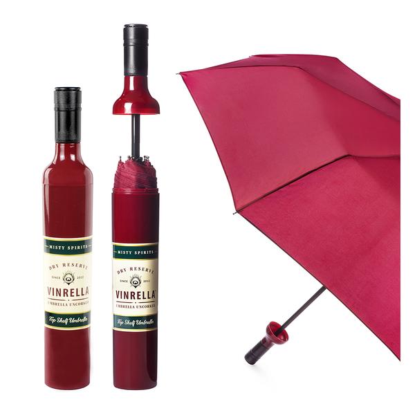 Vinrella Burgundy Labeled Wine Bottle Umbrella