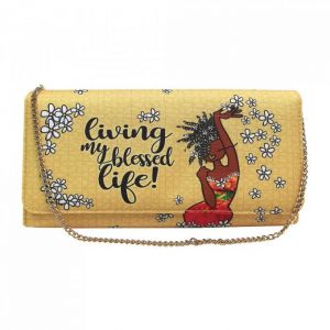 Living My Blessed Life Afrocentric Chain Clutch Bag #1