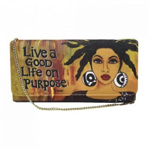 Live A Good Life On Purpose  Afrocentric Chain Clutch Bag #1