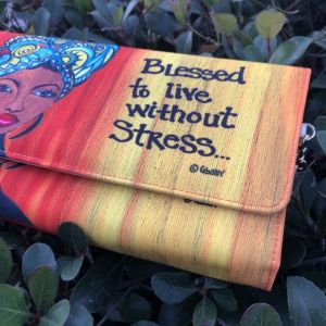 Blessed To Live Without Stress Afrocentric Chain Clutch Bag #3