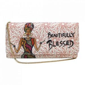 Beautifully Blessed Afrocentric  Chain Clutch Bag #1