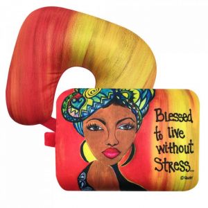 Blessed To Live Without Stress African American Convertible Neck Pillow #1