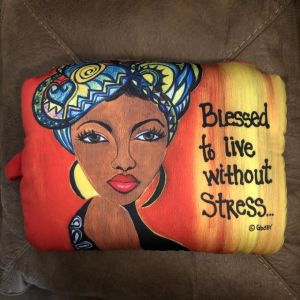 Blessed To Live Without Stress African American Convertible Neck Pillow #2