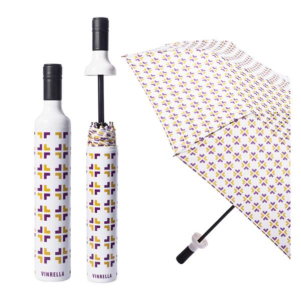 Vinrella Purple and Gold Corners Wine Bottle Umbrella