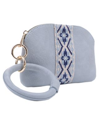 Bright Gray Aztec Cuff Ring Clutch Bag