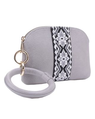 Gray  Aztec Cuff Ring Clutch Bag