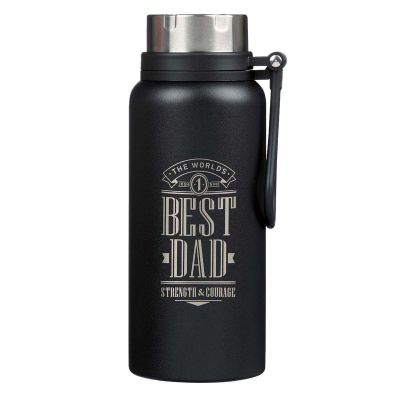 The World's Best Dad Stainless Steel Water Bottle Joshua 1:9