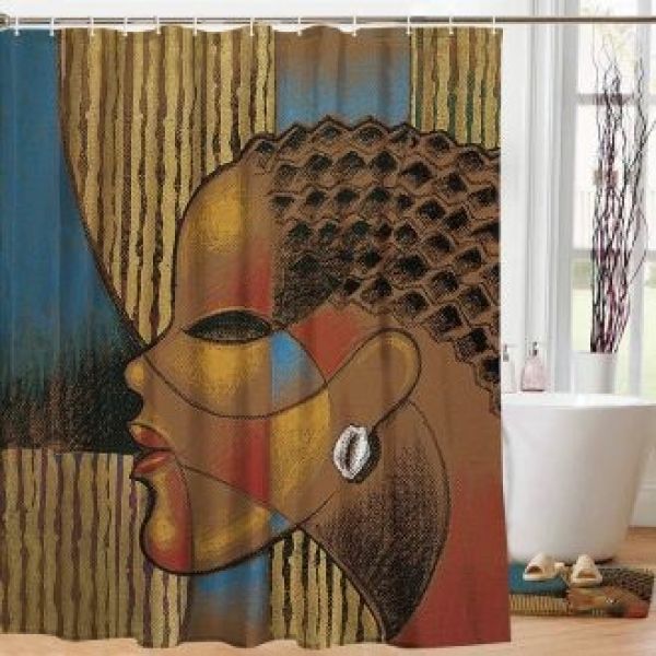 Composite Of A Woman African American Shower Curtain