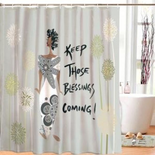 Keep Those Blessings Coming African American Shower Curtain