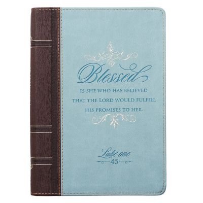 Blessed Zippered Classic LuxLeather Journal Luke 1:45