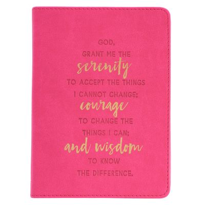 The Serenity Prayer LuxLeather Journal in Pink