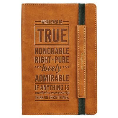 Whatever Is True Flexcover Dotted Journal with Elastic Closure Philippians 4:8