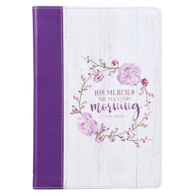 His Mercies Are New Slimline Faux Leather Journal with Purple Spine Lamentations 3:22