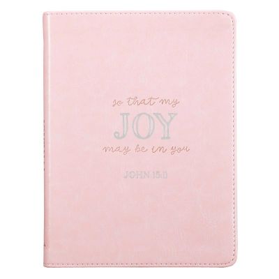 That My Joy May Be In You Faux Leather Journal in Pink John 15:11