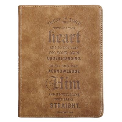 Trust in The Lord Faux Leather Journal in Brown Proverbs 3:5