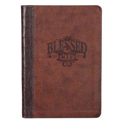 Blessed Man Brown Faux Leather Classic Journal with Zipped Closure Jeremiah 17:7