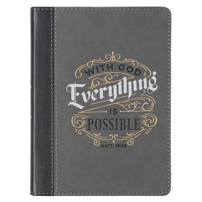With God Everything is Possible Faux Leather Journal Matthew 19:26