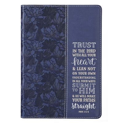 Trust in the Lord Navy Faux Leather Classic Journal Proverbs 3:5