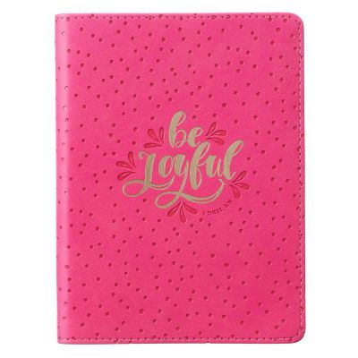 Be Joyful Bright Pink Faux Leather Journal